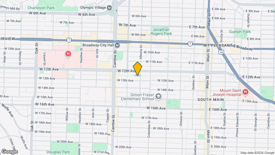 323 W 13th Ave Map and Location Details