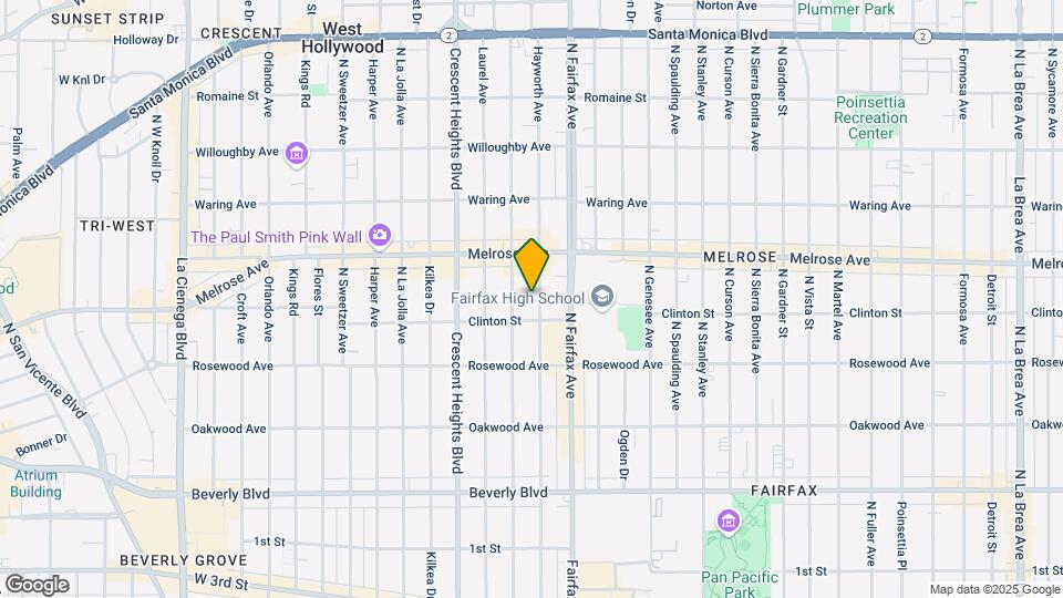 625 N Hayworth Ave Mapa y Detalles de la Ubicación