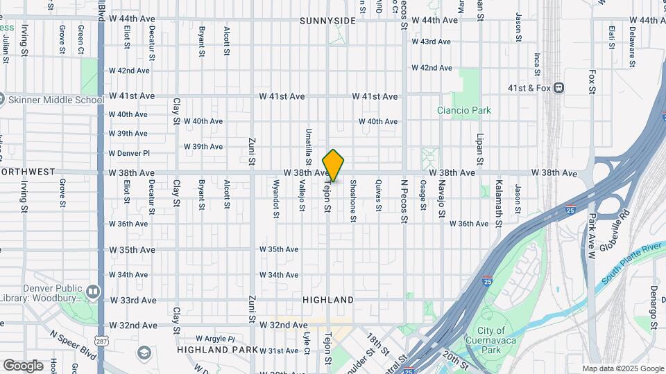 3724 Tejon St Map and Location Details