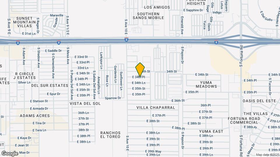 10195 E 34th Pl Map and Location Details