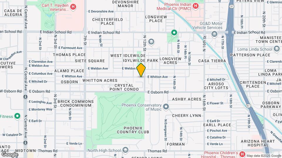 1115 E Whitton Ave Mapa y Detalles de la Ubicación