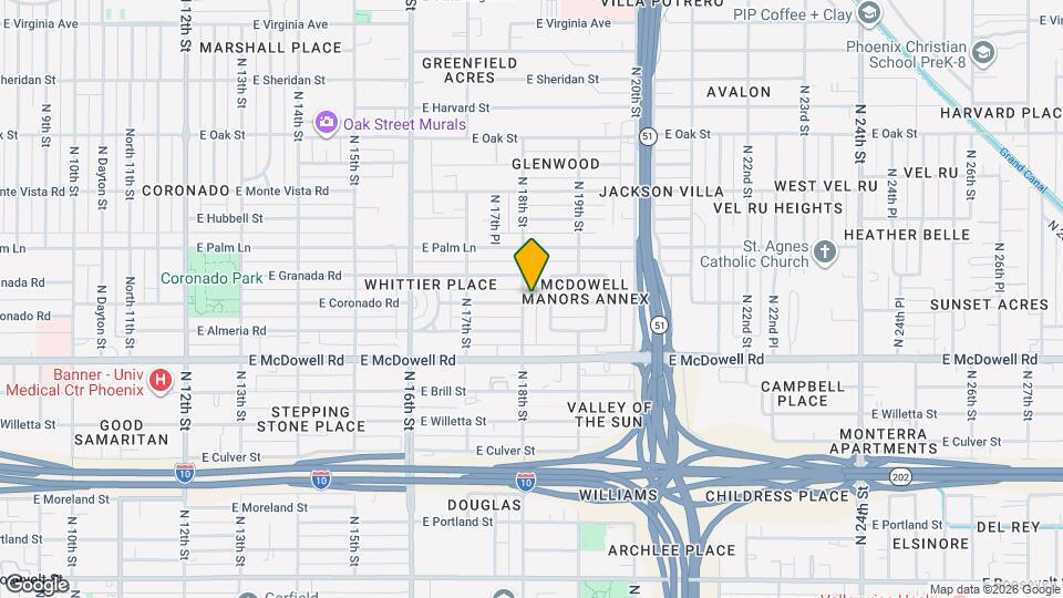 1808 E Coronado Rd Map and Location Details