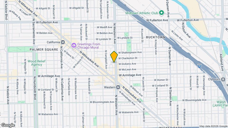 2050 N Western Ave Map and Location Details