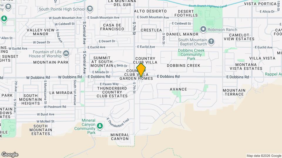 Thunderbird Villas Mapa y Detalles de la Ubicación