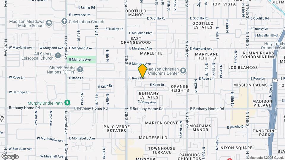 821 E Rose Ln Map and Location Details