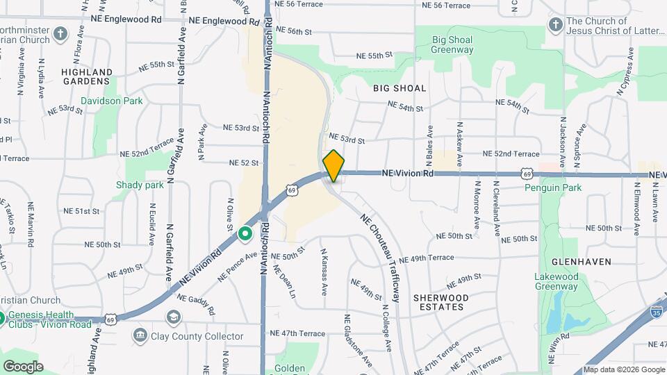 5145 NE Chouteau Trafficway Map and Location Details
