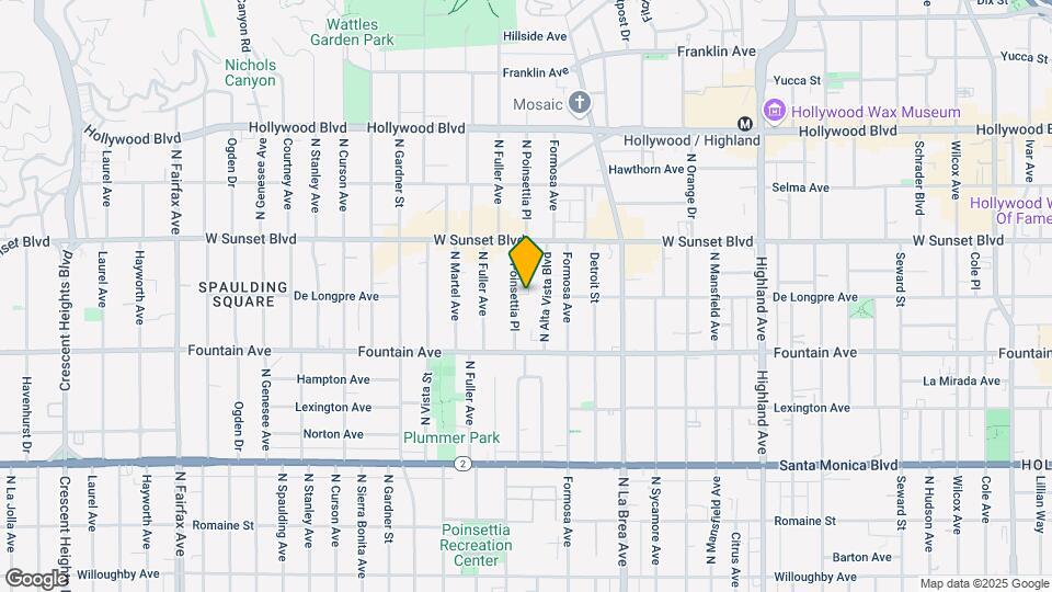 1410 1/2 N Poinsettia Pl Mapa y Detalles de la Ubicación