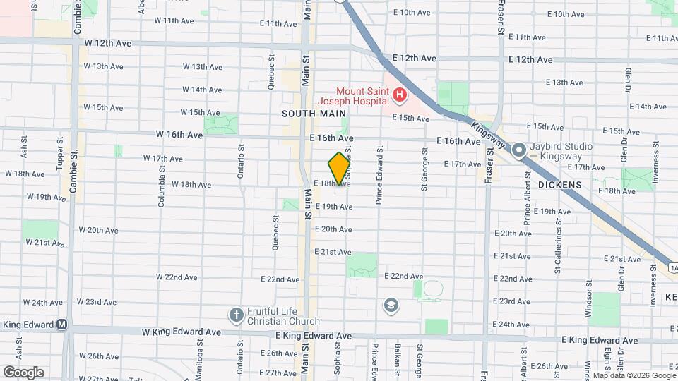 282 E 18th Ave Map and Location Details