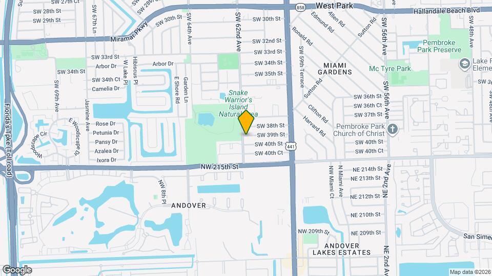 6140 SW 39th St Map and Location Details