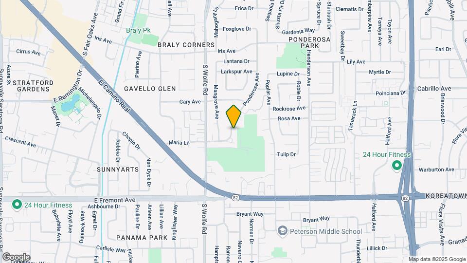 976 Ponderosa Ave Map and Location Details