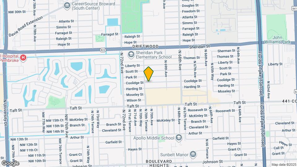 7010 Coolidge St Map and Location Details