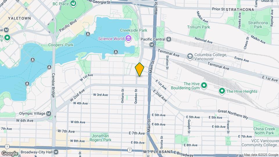 108 E 1st Ave Map and Location Details