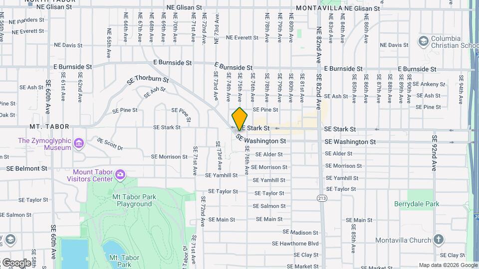 7421 SE Washington St Map and Location Details