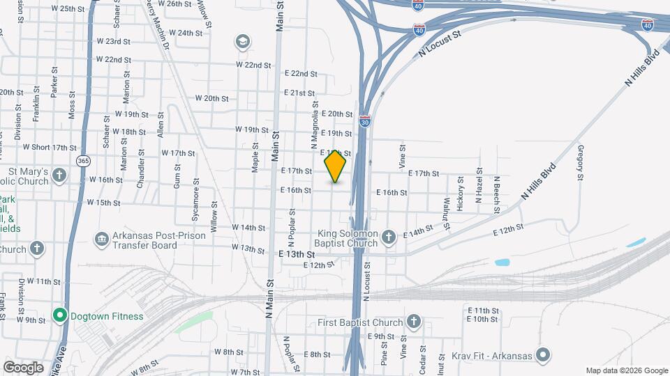 1600 N Olive St Map and Location Details