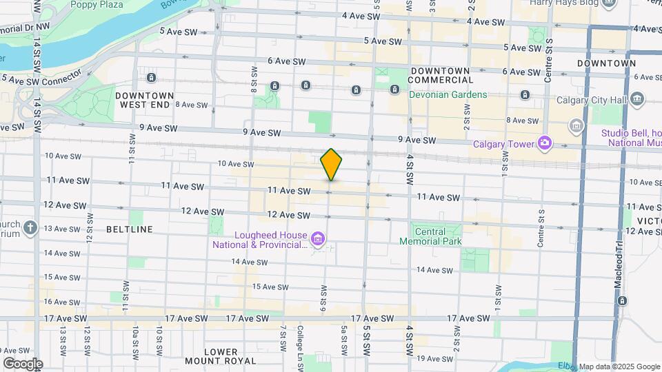 650-610 10 Ave SW Map and Location Details