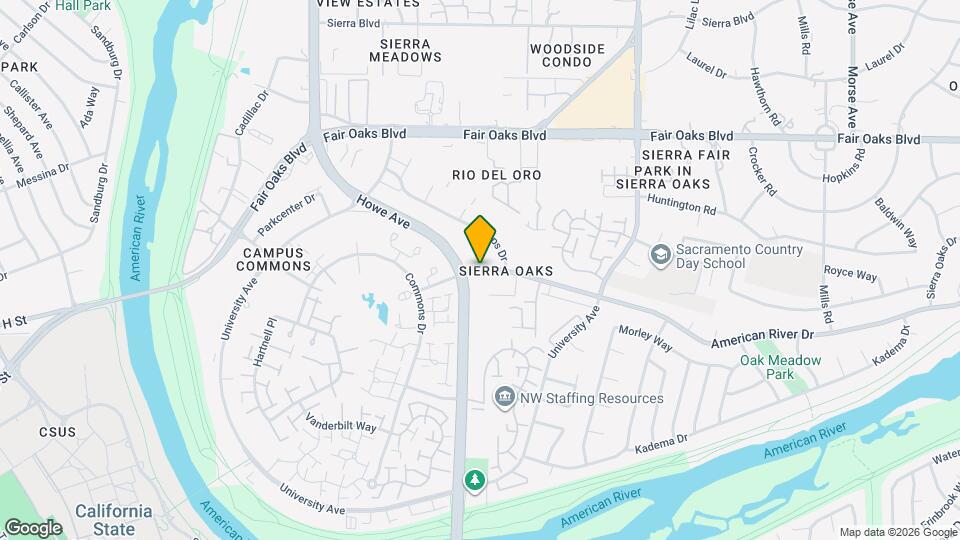American River Commons Apt Map and Location Details