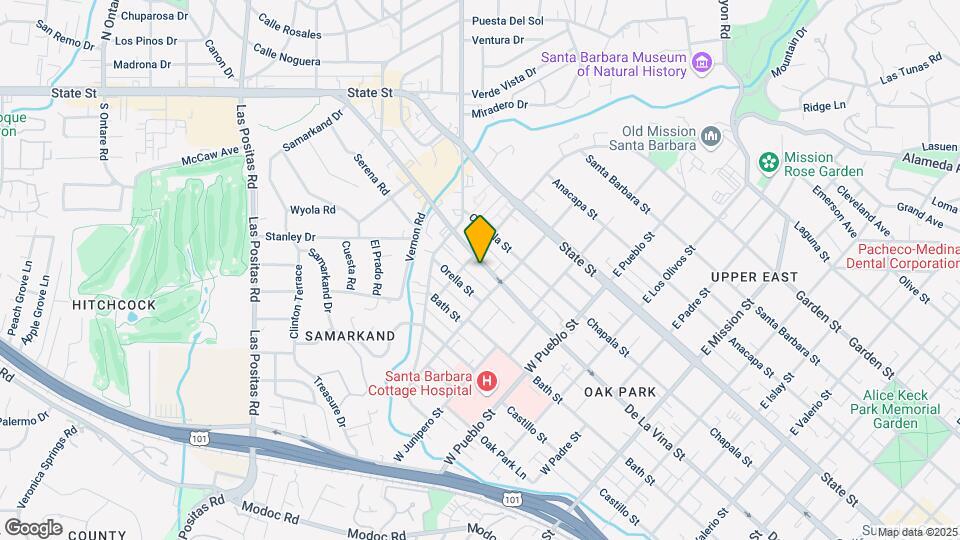 2525 De La Vina St Mapa y Detalles de la Ubicación