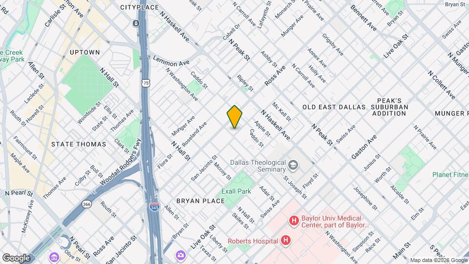 3801 San Jacinto St Map and Location Details