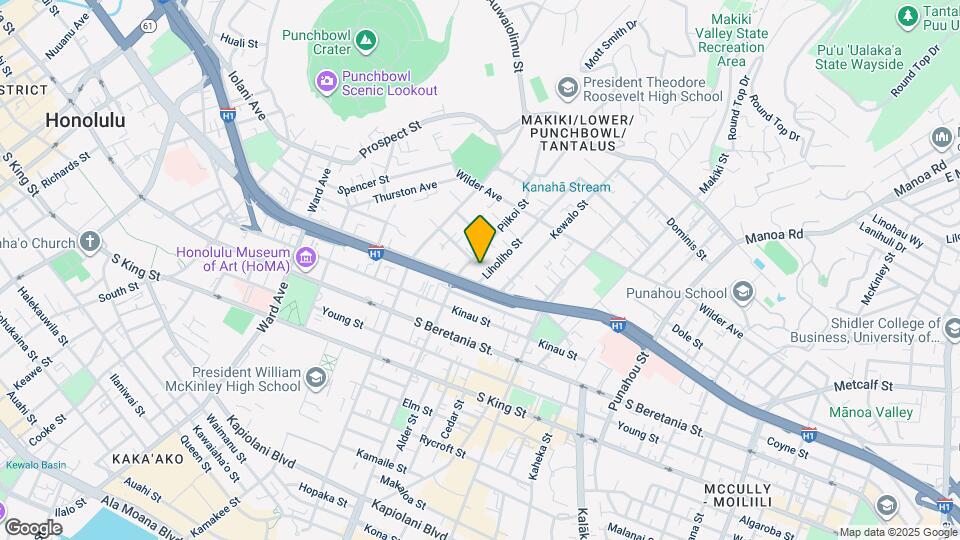 1418 Liholiho St Map and Location Details
