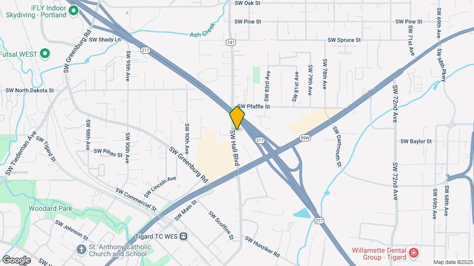 11580 SW Hall Blvd Map and Location Details
