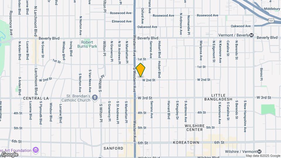 187 S Oxford Ave Map and Location Details