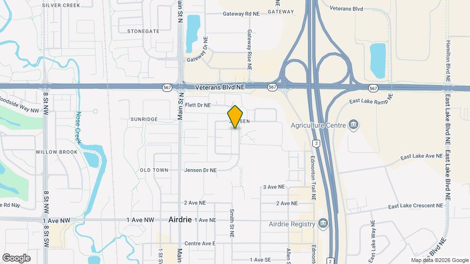 Spacious 3-Bedroom, 2-Bathroom Home for Rent in Airdrie Map and Location Details