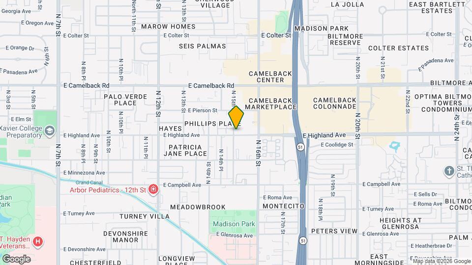 1502 E Highland Ave Map and Location Details