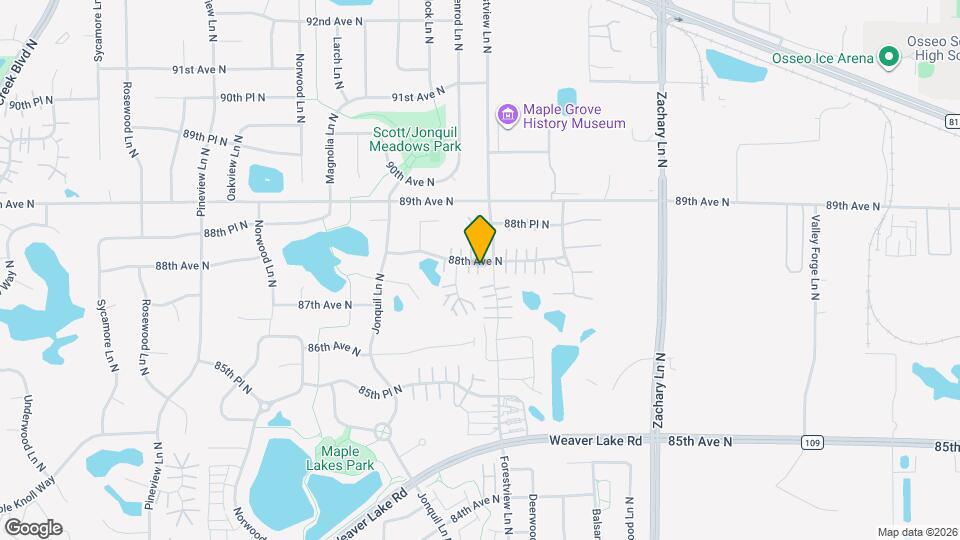 Maple Lakes Town Homes Map and Location Details