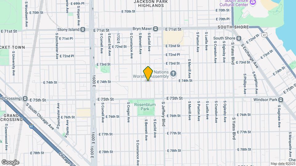 1901 East 74th St., Chicago IL 60649 Map and Location Details