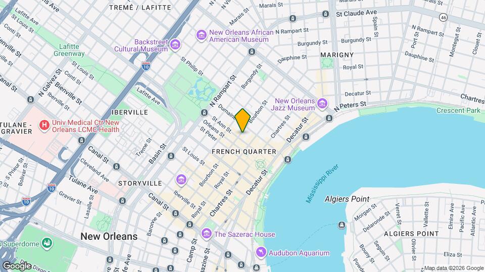 810 Bourbon St Map and Location Details