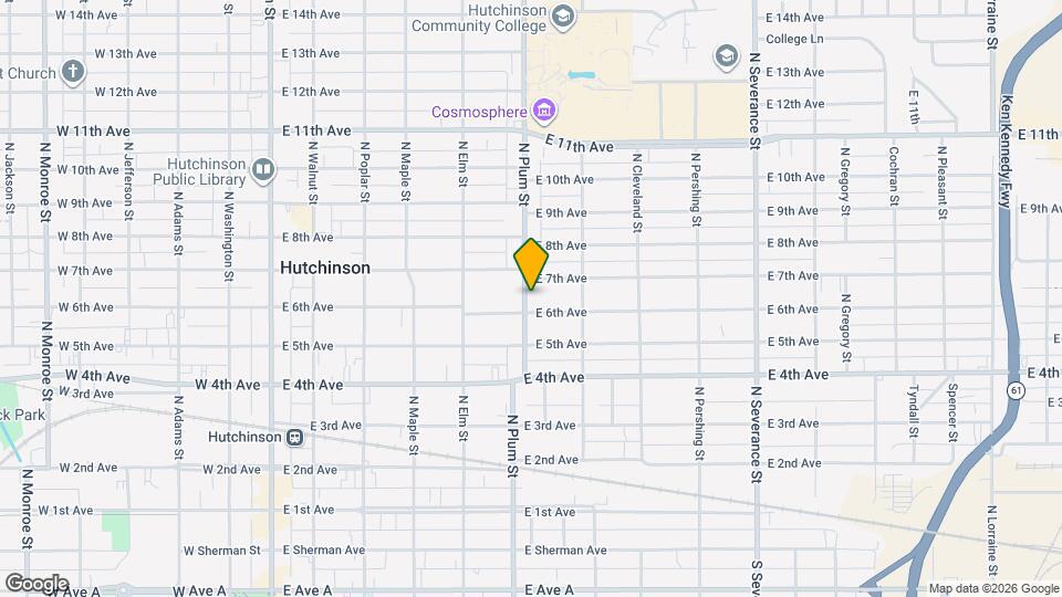 610 N Plum St Map and Location Details