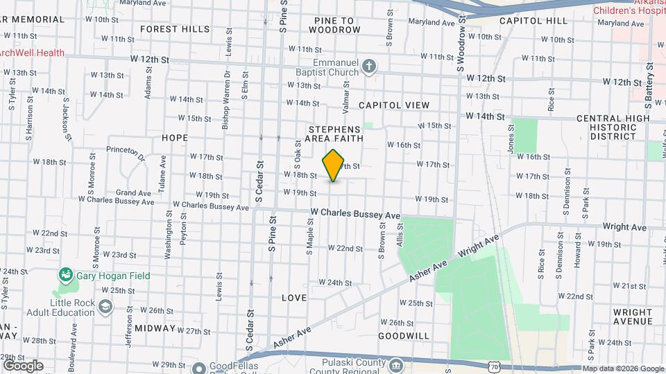 1813 S Valentine St Map and Location Details