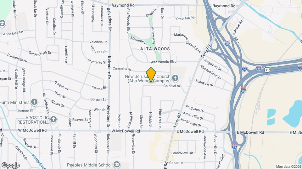 323 Colonial Dr Map and Location Details