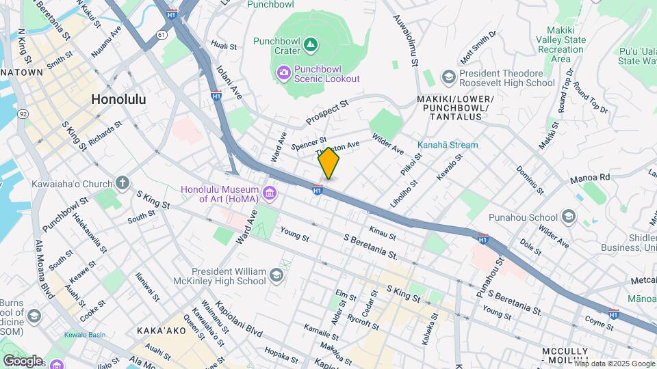 1074 Lunalilo St Map and Location Details