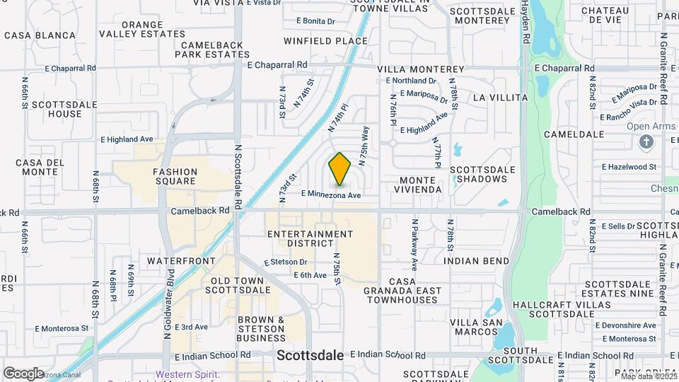 7502 E Minnezona Ave Map and Location Details