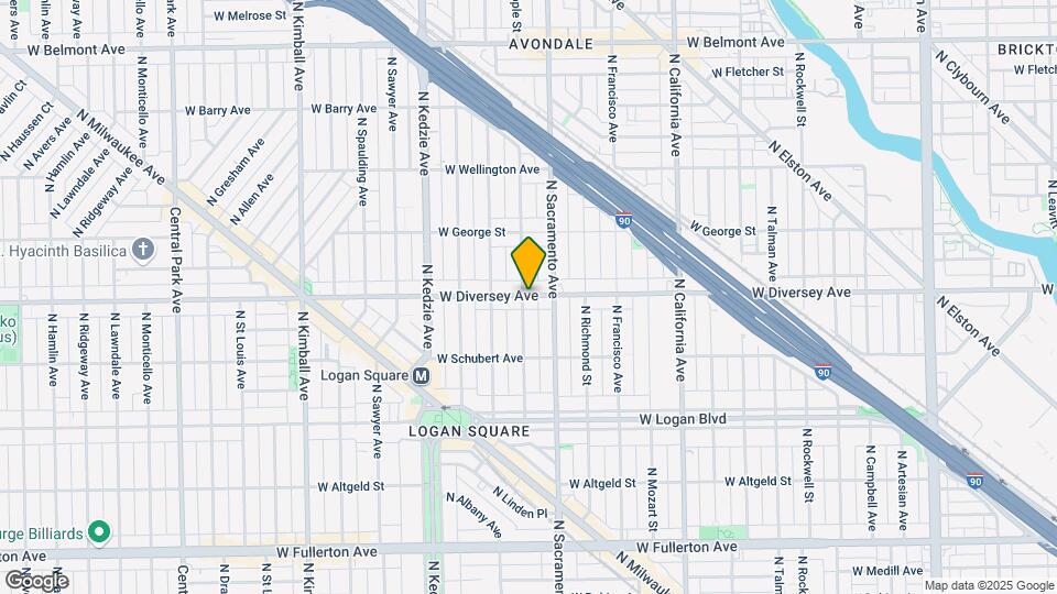 3025 W Diversey Ave Map and Location Details