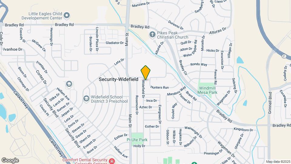 1621 Widefield Dr Map and Location Details