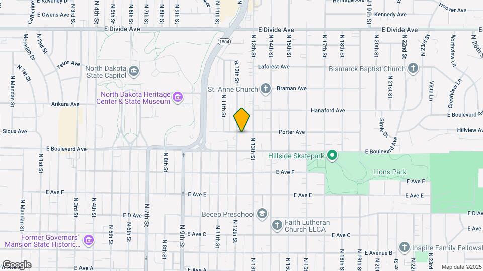 1121 N 12th St-Unit -A Map and Location Details