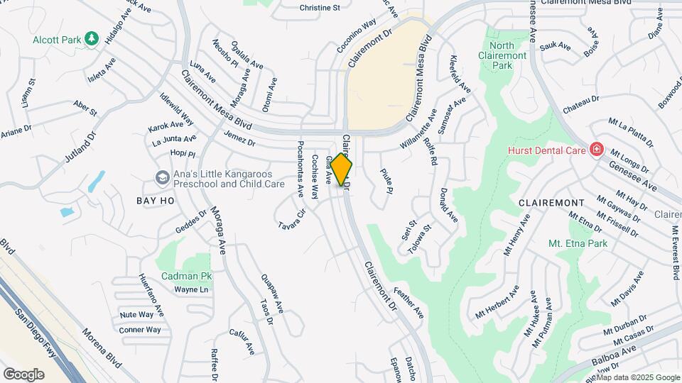 4502 Clairemont Dr Map and Location Details
