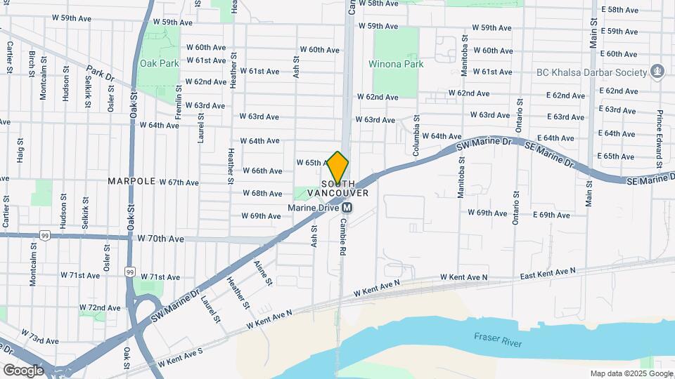 8189 Cambie St Map and Location Details