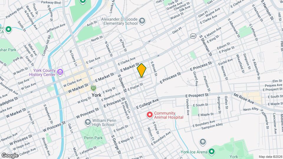 310 E King St Map and Location Details