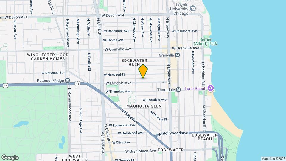 1334 Elmdale Ave Map and Location Details