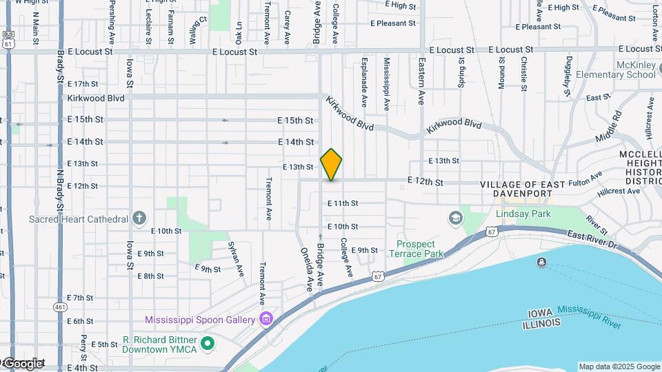 1215 E 12th St Map and Location Details