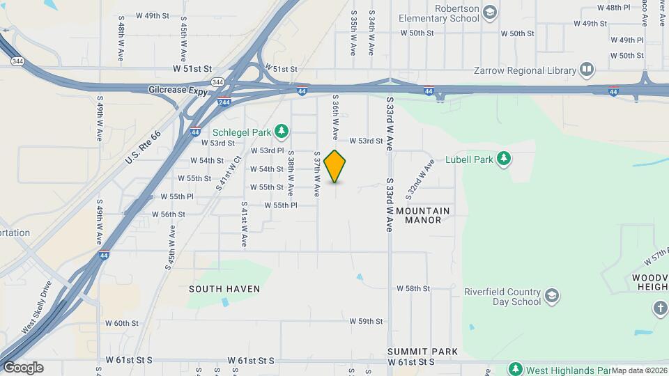 5372 S 36th W Ave Map and Location Details