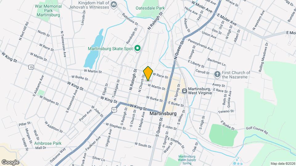 304 1/2 W Martin St Map and Location Details