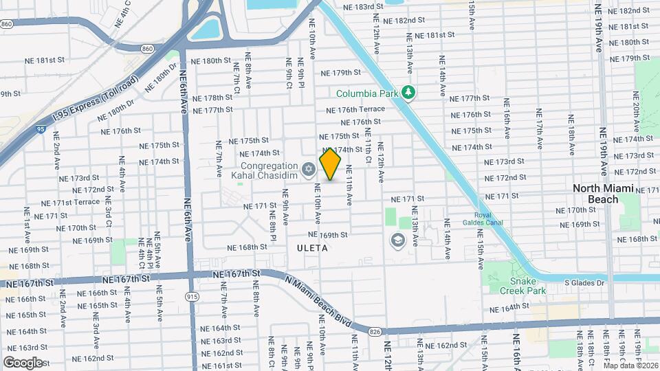 1020 NE 172nd Terrace Map and Location Details