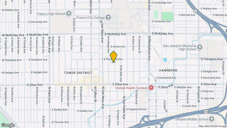 1363 N Poplar Ave Map and Location Details