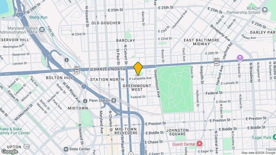 1801 Guilford Ave Map and Location Details