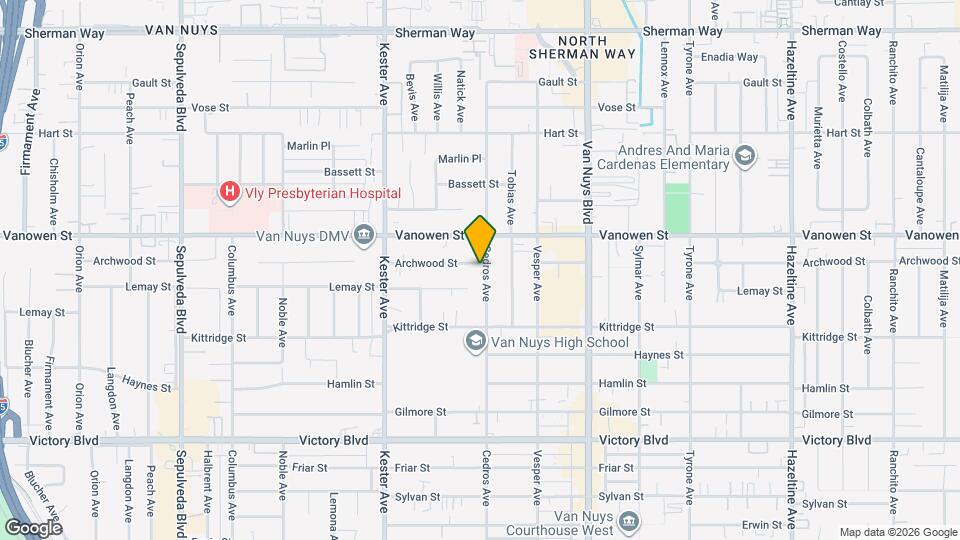 6717 Cedros Ave Map and Location Details