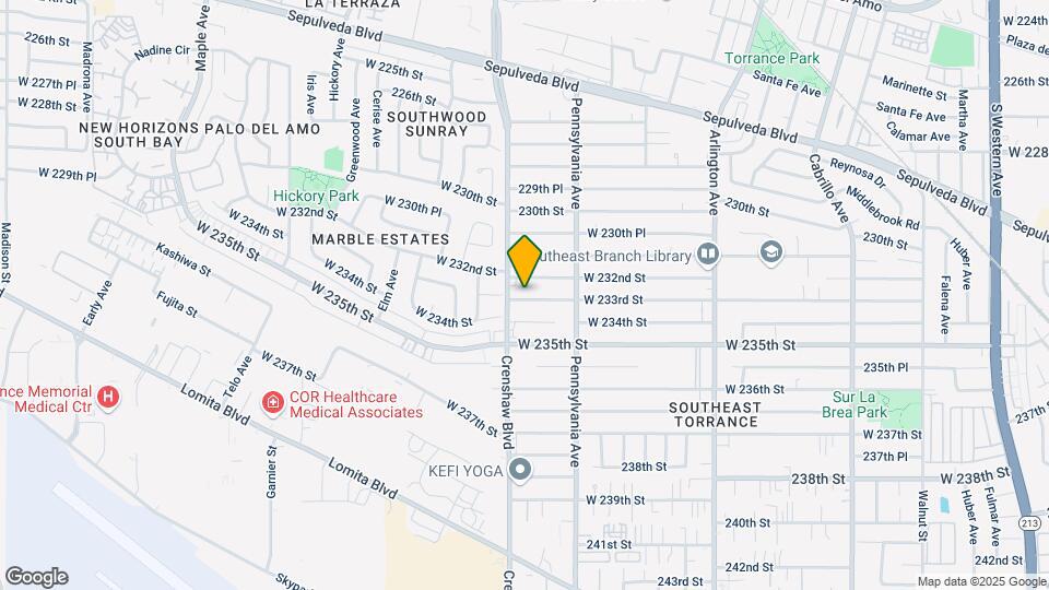 2455 W 233rd St Mapa y Detalles de la Ubicación